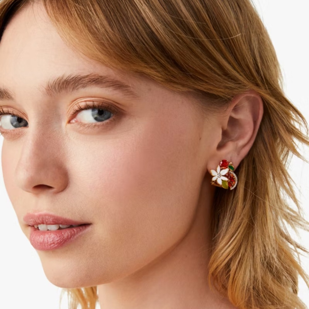 New! Kate Spade Sweet Citrus Orange Cluster Studs - Picture 8 of 8